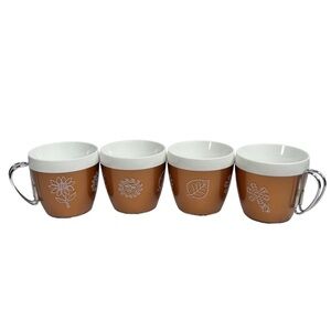 Vintage West Bend Thermo Serv Copper Seasons Holiday Coffee Mugs Cups